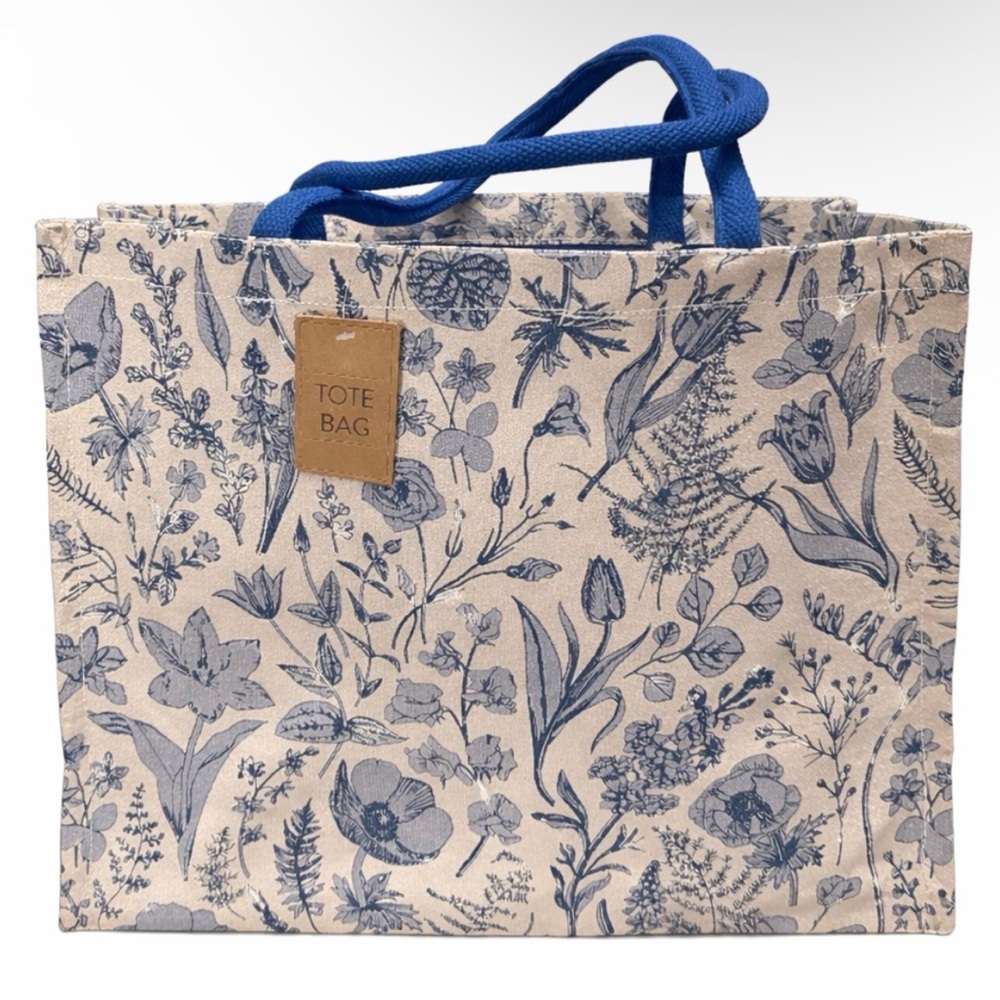 NWT Large Cotton Floral Tote Bag - Sturdy